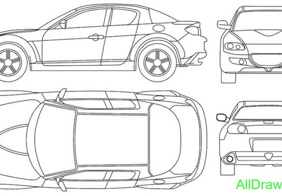 Mazda RX-8 (Мазда РX-8) - чертежи (рисунки) автомобиля